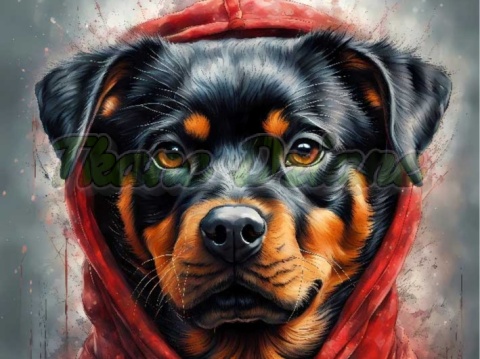 PANEL DRUKOWANY ROTTWEILER W KAPTURZE NR 10