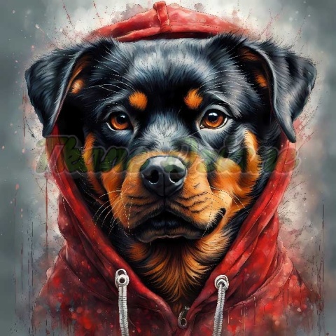 PANEL DRUKOWANY ROTTWEILER W KAPTURZE NR 10