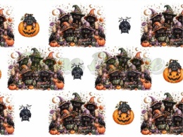 TKANINA DRUKOWANY KOTY HALLOWEEN NR 5