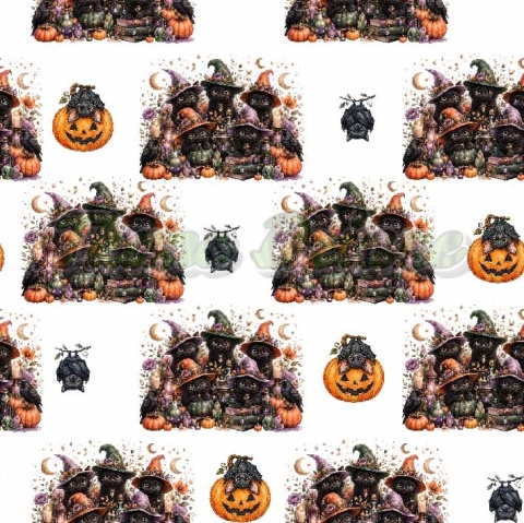 TKANINA DRUKOWANY KOTY HALLOWEEN NR 5