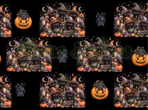 TKANINA DRUKOWANY KOTY HALLOWEEN NR 4