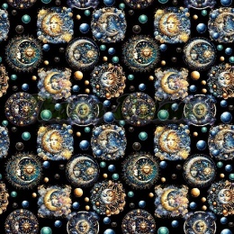 TKANINA DRUKOWANY SŁOŃCE I KSIĘŻYC NR 5
