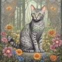 PANEL DRUKOWANY ART NOUVEAU- KOT OCICAT GRAY NR 156