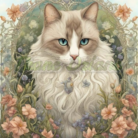 PANEL DRUKOWANY ART NOUVEAU- KOT SNOWSHOE NR 158