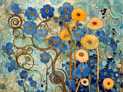 PANEL DRUKOWANY KWIATY W STYLU VAN GOGH NR 4