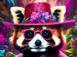 PANEL DRUKOWANY RED PANDA W KAPELUSZU NR 37