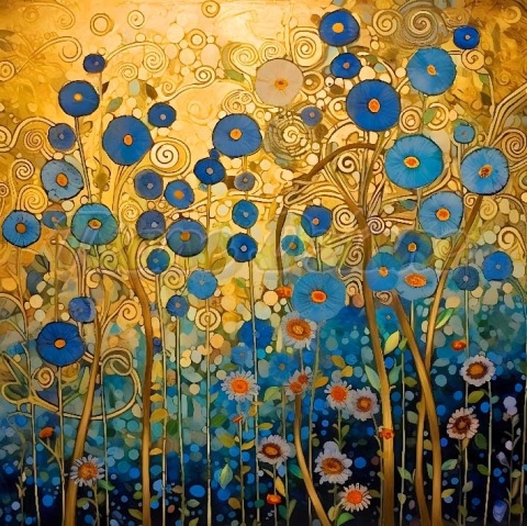 PANEL DRUKOWANY KWIATY W STYLU VAN GOGH NR 1