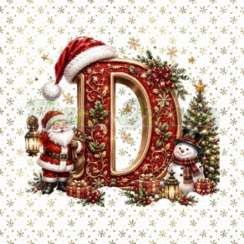 PANEL DRUKOWANY ŚWIĄTECZNY ALFABET "D" NR 4