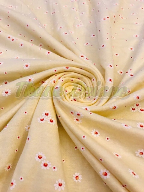 JERSEY ŻÓŁTY W STOKROTKI 160 x 240 cm