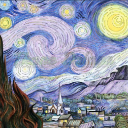 PANEL WELUR TAPICERSKI GWIAŹDZISTA NOC Van Gogha